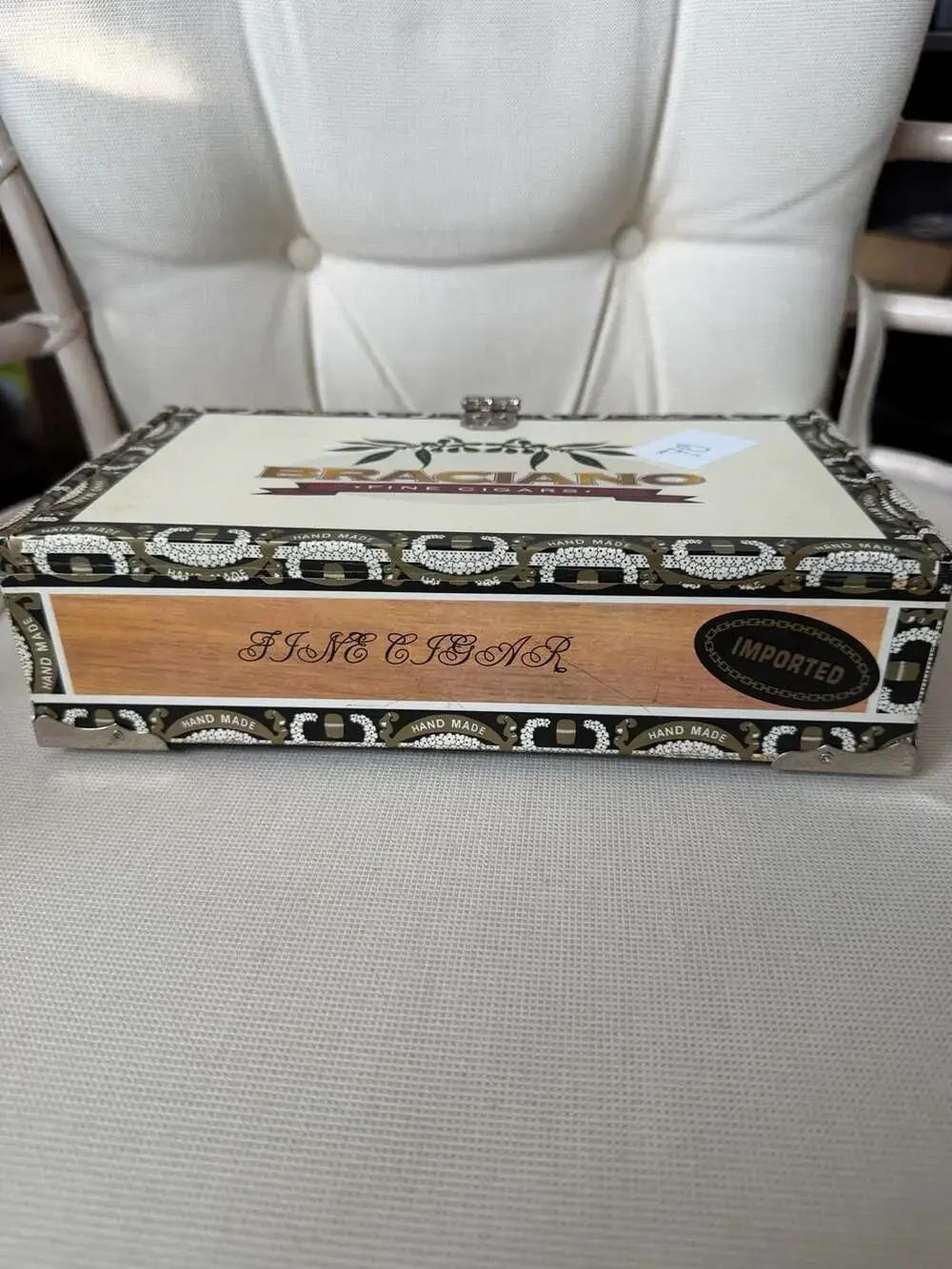 Braciano Fine Cigars Upcycled Cigar Box Purse Clutch Beaded Red Hat Uptown Women